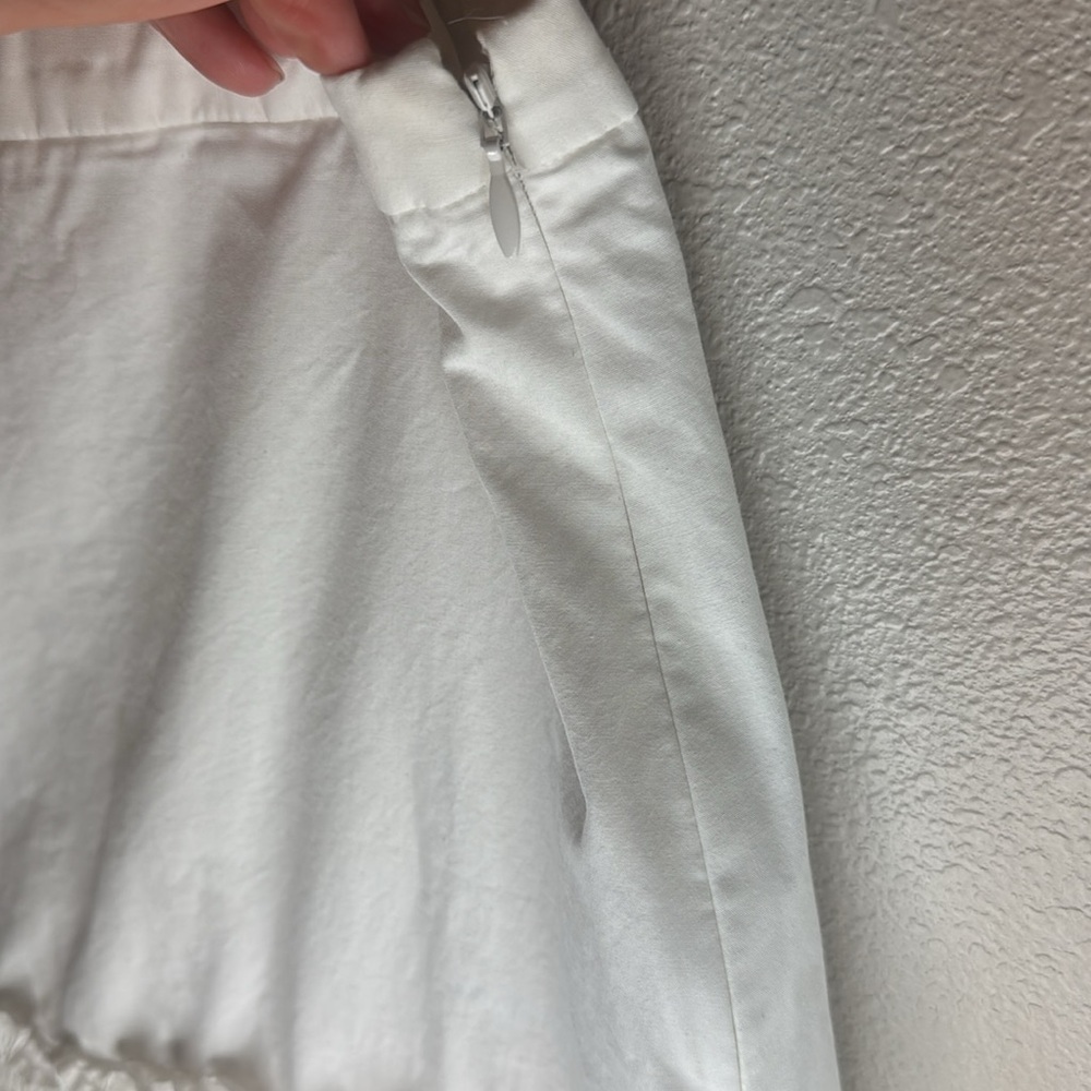 J. Crew‎ Ruffle Skirt in White Cotton-Poplin - size 8 - Picture 8 of 15
